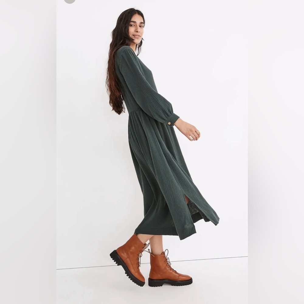 Madewell Lightspun Button-Front Midi Dress Size 4 - Picture 2 of 14